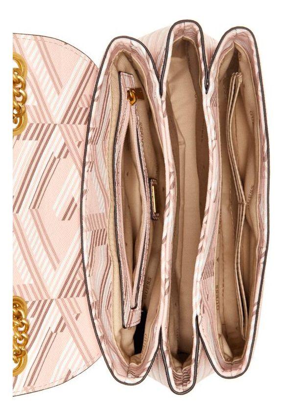 Cartera Guess Mujer Montreal Cnvrtble Xbody Flap Rosado.-3