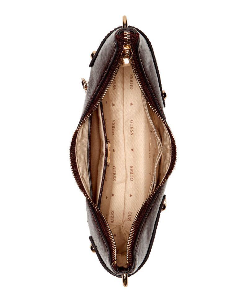 Cartera Guess Mujer Trissa Top Zip Shoulder Bag Burdeo-3