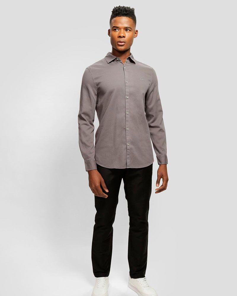 Camisa Guess Hombre Ls Sunset Shirt Gris-0