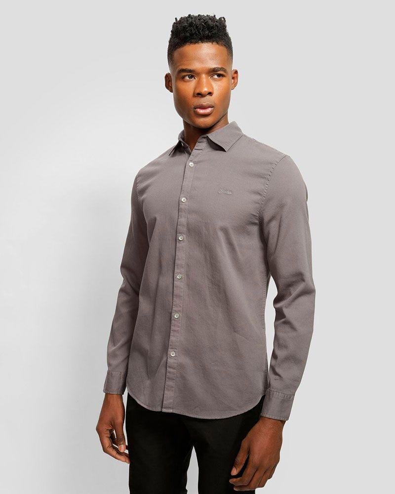 Camisa Guess Hombre Ls Sunset Shirt Gris-3