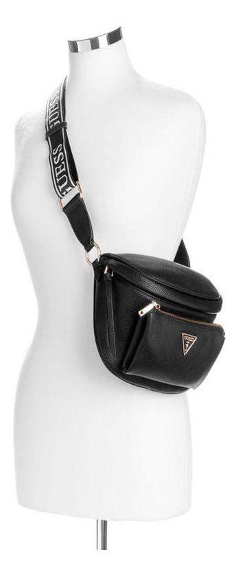 Mini Cartera Guess Mujer Power Play Mini Sling Negro.-3