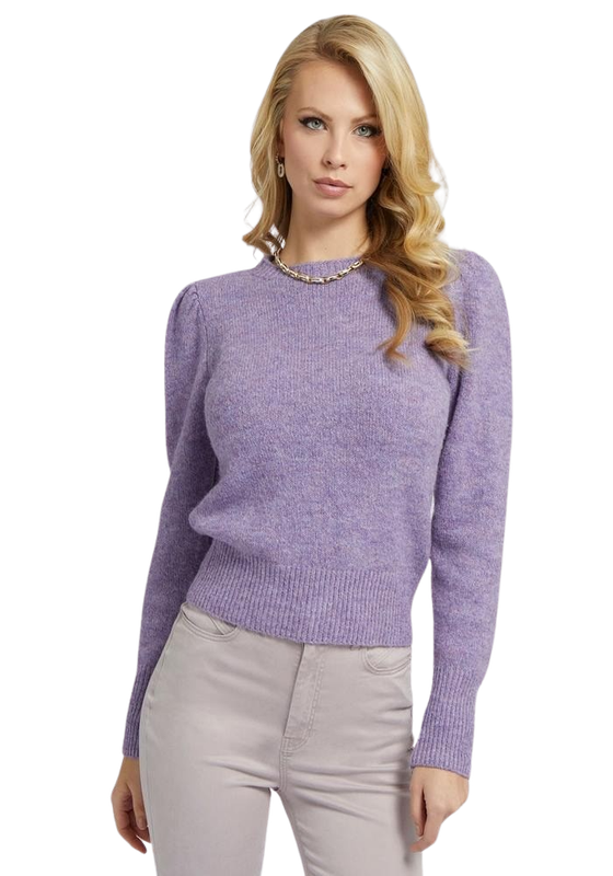 Tejido Guess Mujer Valerie Rn Ls Sweater Morado-0