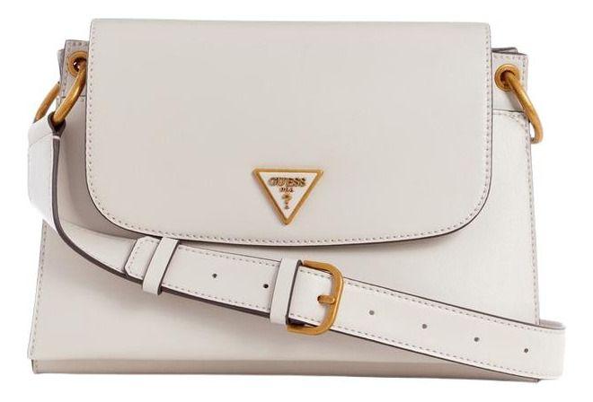 Cartera Guess Mujer Basilea Flap Crossbody Crema-0