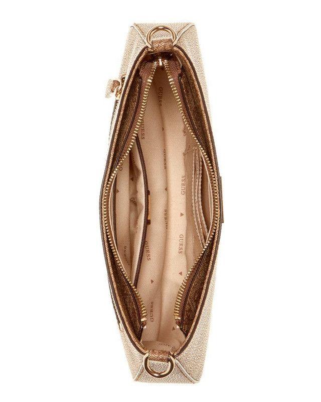 Cartera Guess Mujer Noelle Top Zip Shoulder Bag Café-3