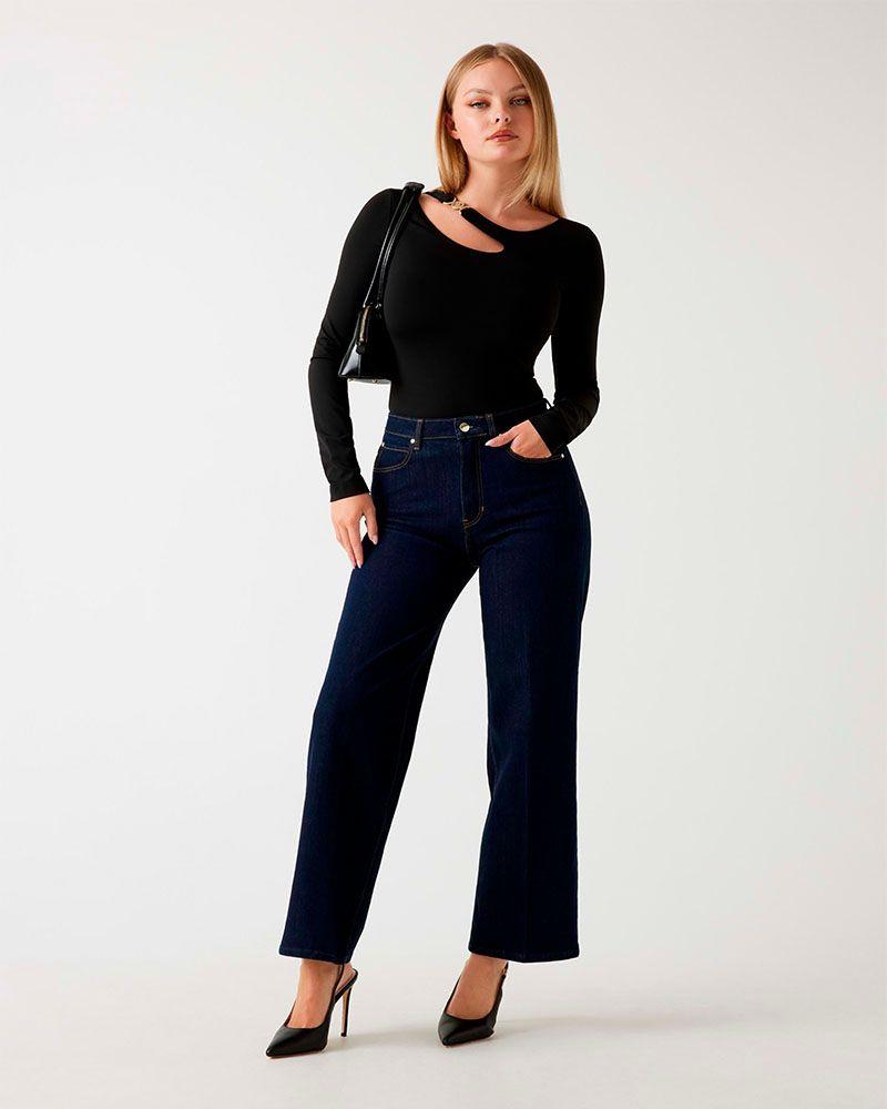 Polera Ls Eleanor Buckle Negro Mujer-3