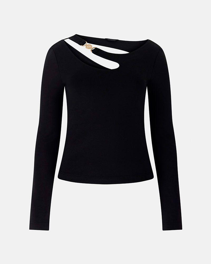 Polera Ls Eleanor Buckle Negro Mujer-4