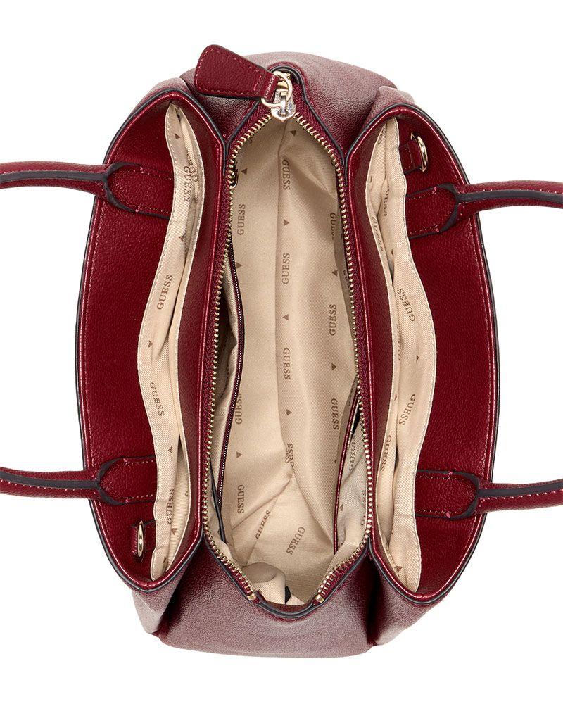 Cartera Guess Mujer Isola 3 Comp Satchel Burdeo-2