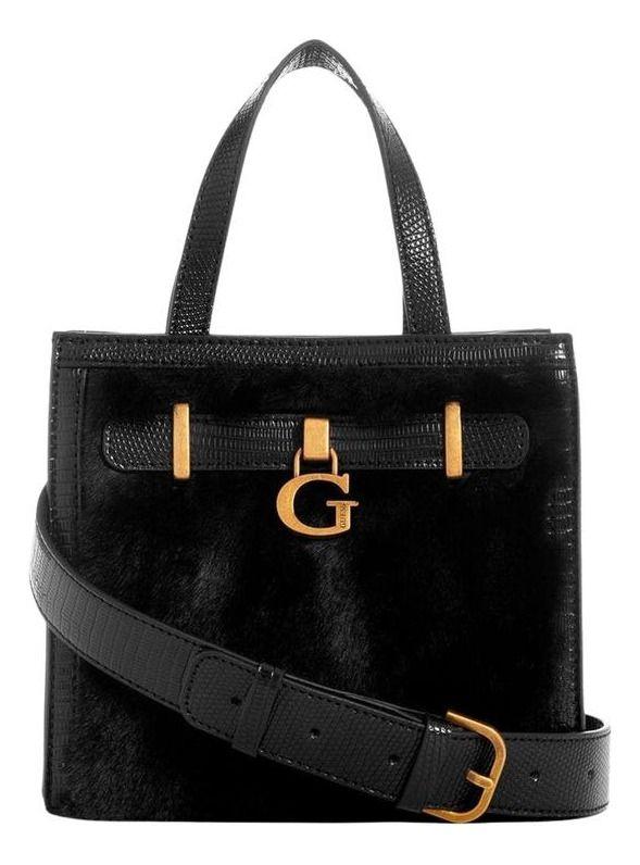 Mini Cartera Guess Mujer Bergen 2 Compartment Tote Negro-0