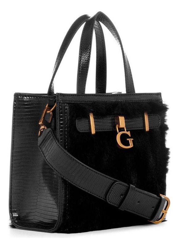 Mini Cartera Guess Mujer Bergen 2 Compartment Tote Negro-1