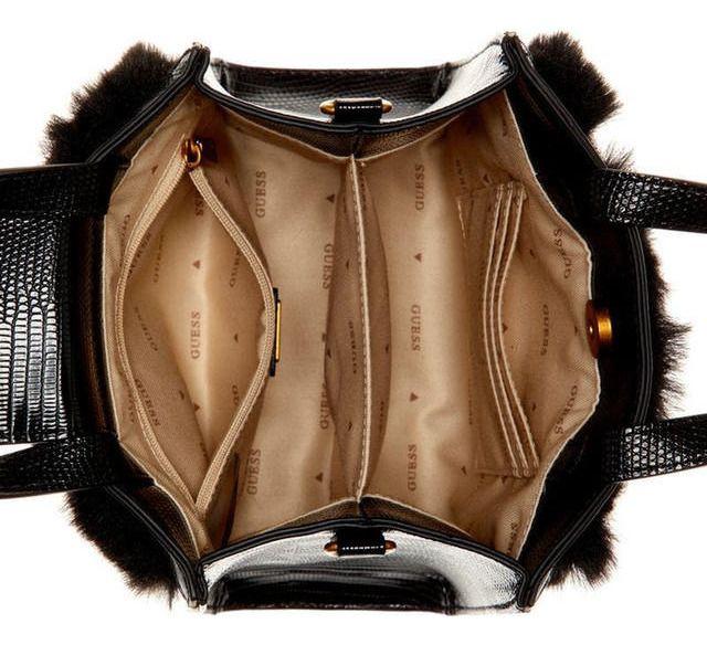 Mini Cartera Guess Mujer Bergen 2 Compartment Tote Negro-3