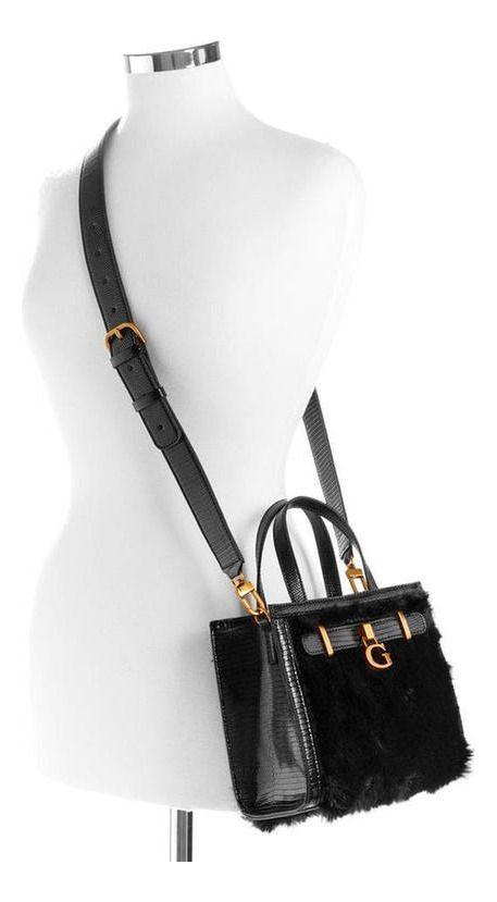 Mini Cartera Guess Mujer Bergen 2 Compartment Tote Negro-4