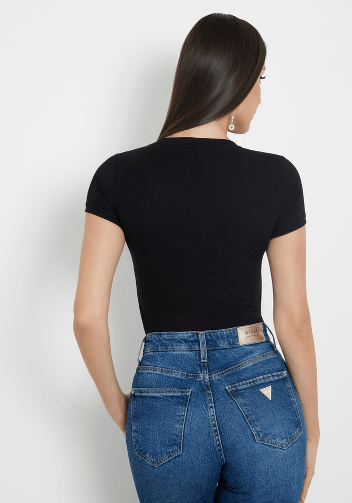 Polera Guess Mujer Ss Vn Mini Triangle Tee Negro-2