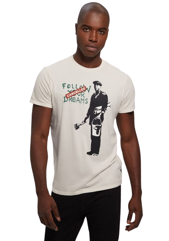 Polera Guess Hombre Ss Bsc Cancelled Dreams Tee Blanco-0