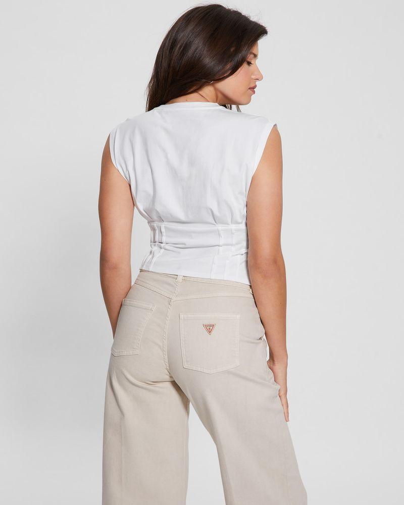 Polera Guess Mujer Sl Tropical Vibes Corset Tee Blanco-3