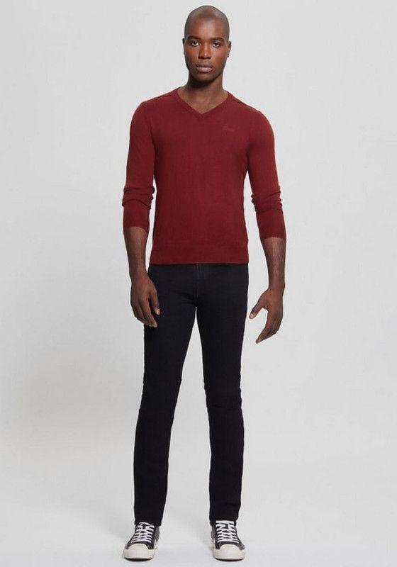 Tejido Guess Hombre Es Rainard Vn Basic Swtr Burdeo-1