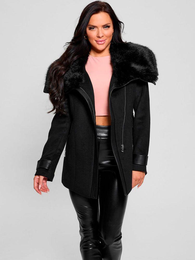 Chaqueta Guess Mujer Lilia Melton Coat Negro-4