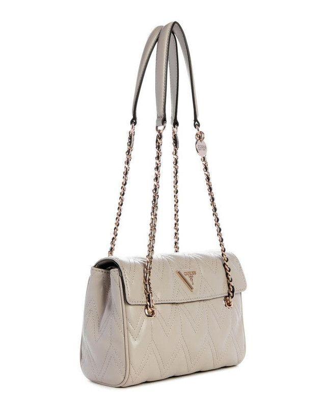 Cartera Guess Mujer Eda Flap Shoulder Bag Crema-1