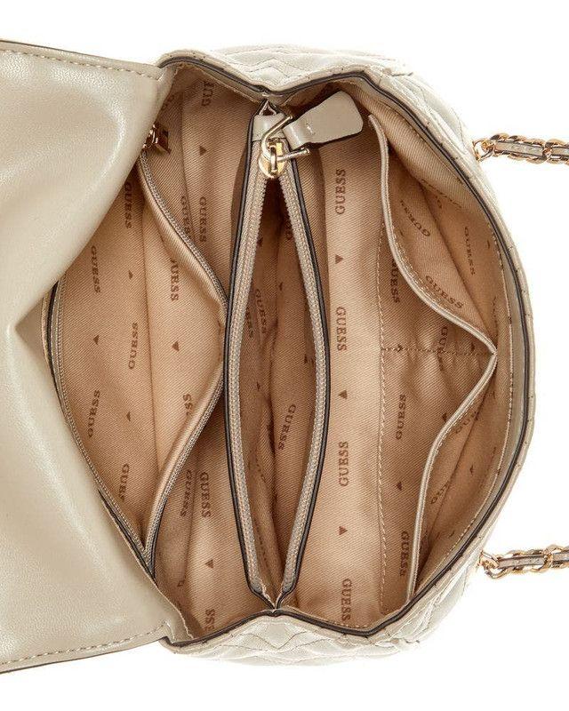 Cartera Guess Mujer Eda Flap Shoulder Bag Crema-3