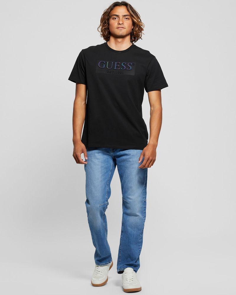 Polera Guess Hombre Ss Bsc Embossed Iridescent Tee Negro-2