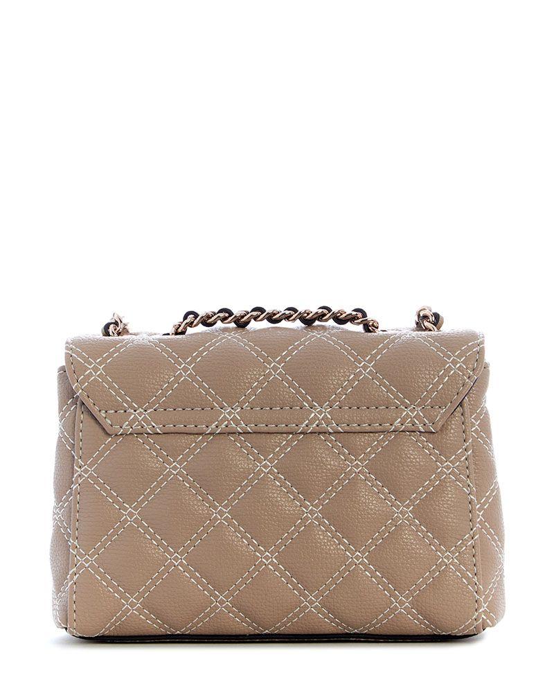 Mini Cartera Guess Mujer Giully Ii Mini 2 Comp Cvrt Flp Café Claro-1