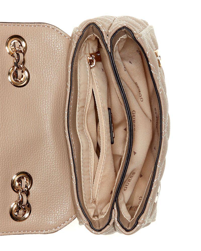 Mini Cartera Guess Mujer Giully Ii Mini 2 Comp Cvrt Flp Café Claro-2