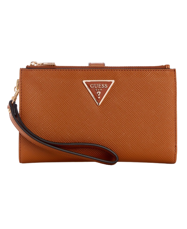 Billetera Guess Mujer Laurel Slg Double Zip Organizer Café-0