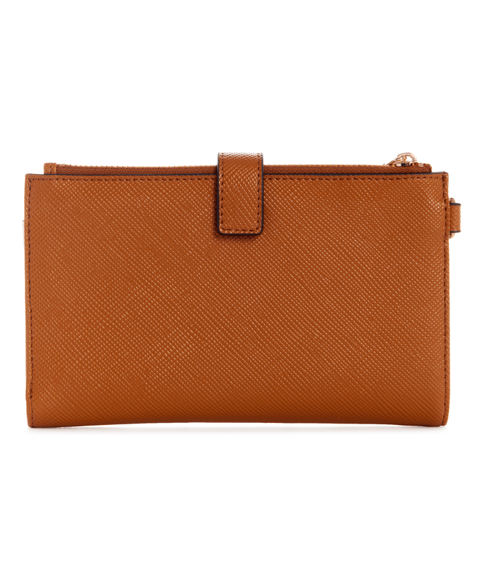 Billetera Guess Mujer Laurel Slg Double Zip Organizer Café-1