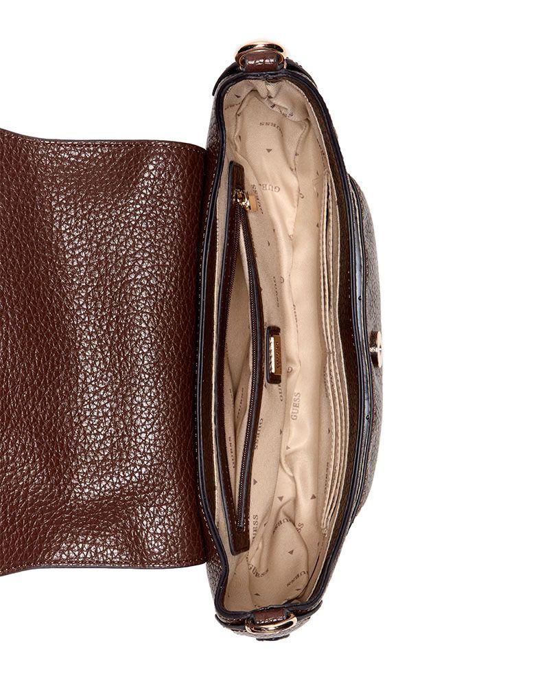 Cartera Guess Mujer Marsha Flap Shoulder Bag Café Oscuro-2