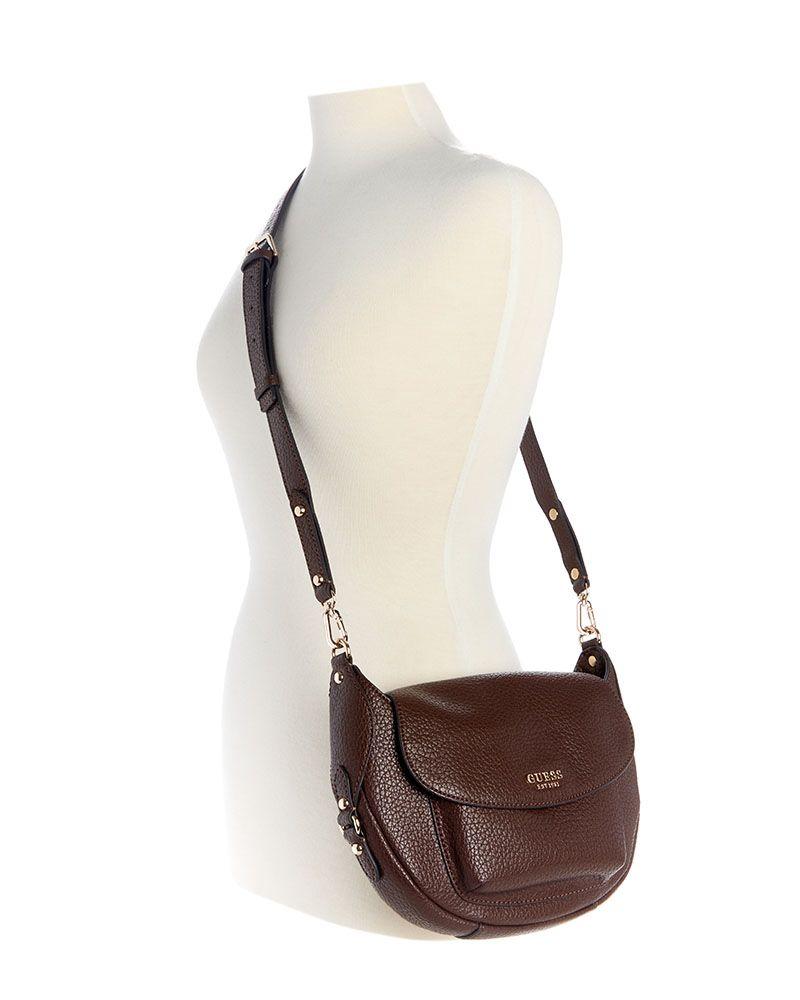 Cartera Guess Mujer Marsha Flap Shoulder Bag Café Oscuro-5