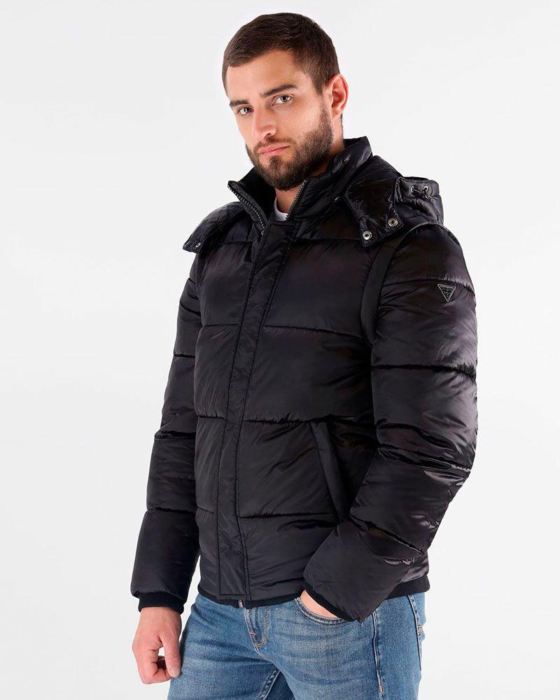 Chaqueta Metallized Puffa Negro Hombre-0