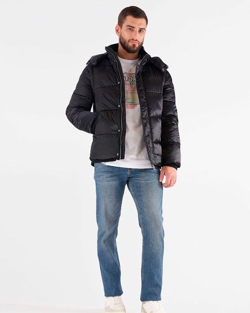 Chaqueta Metallized Puffa Negro Hombre-1