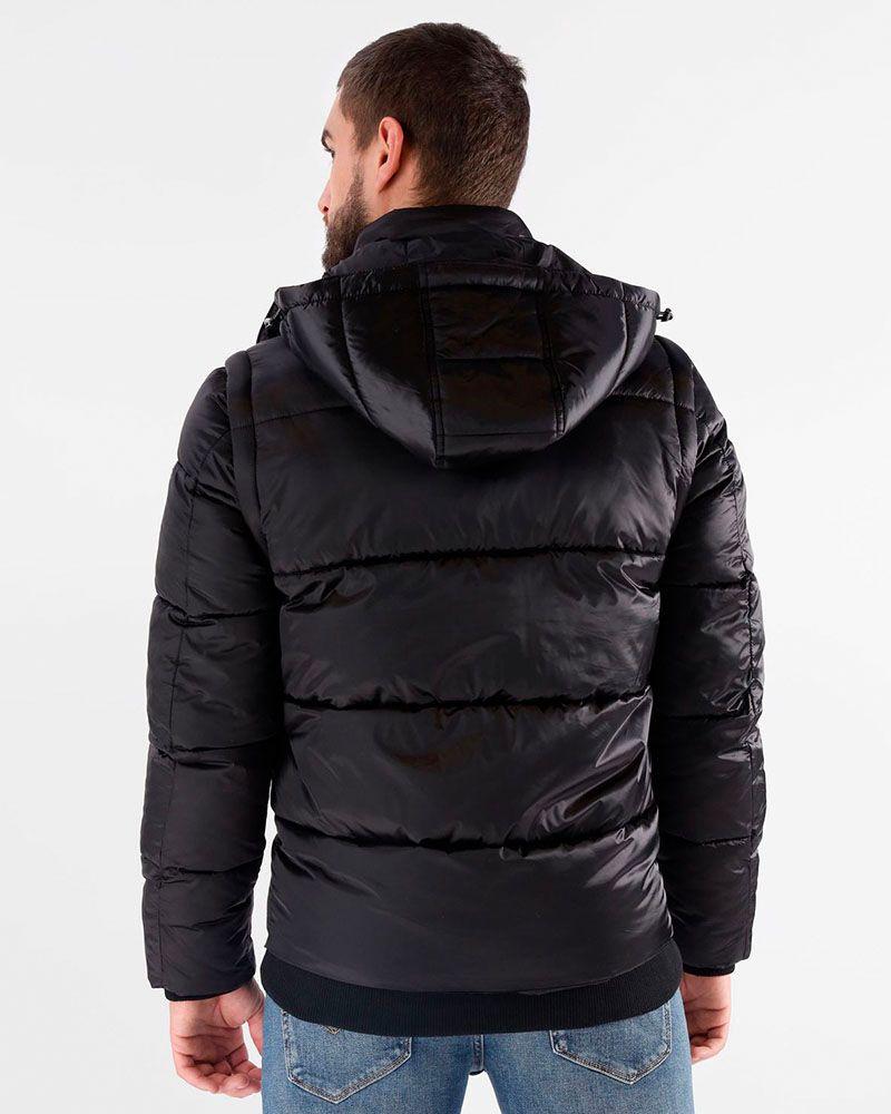 Chaqueta Metallized Puffa Negro Hombre-3