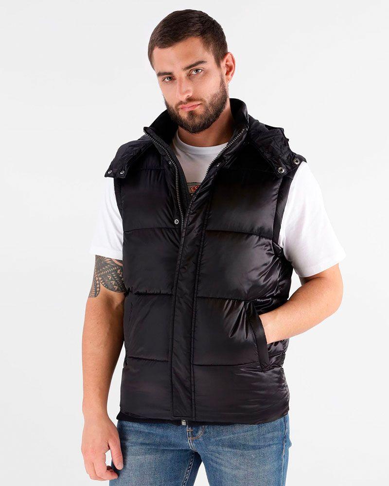Chaqueta Metallized Puffa Negro Hombre-4