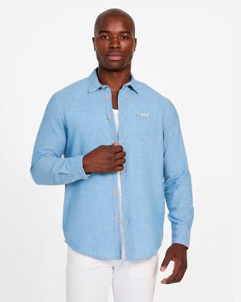Camisa Ronnie Ls Shirt Azul-4