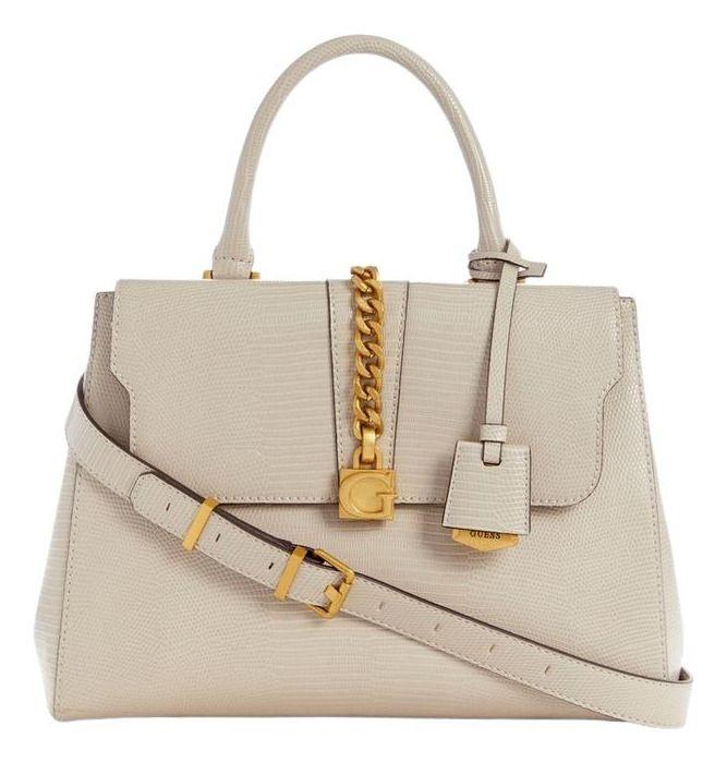 Cartera Guess Mujer Tiberia Society Satchel Crema-0