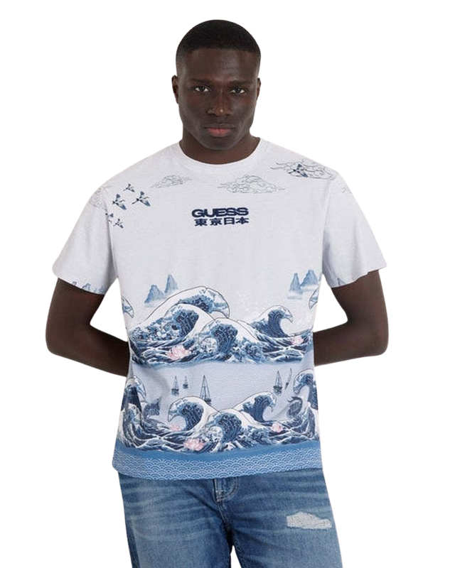 Polera Guess Hombre Ss Bsc Paradise Palm Tee Multicolor-0