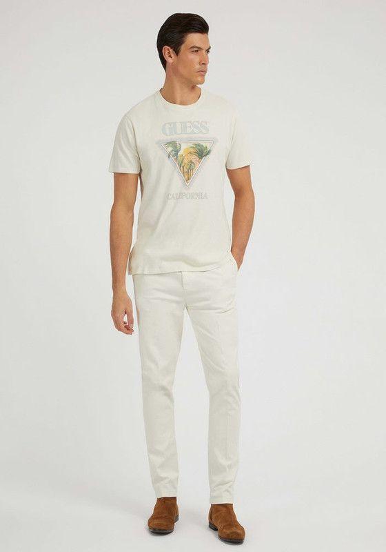 Polera Guess Hombre Ss Bsc Desert Triangle Tee Blanco-1