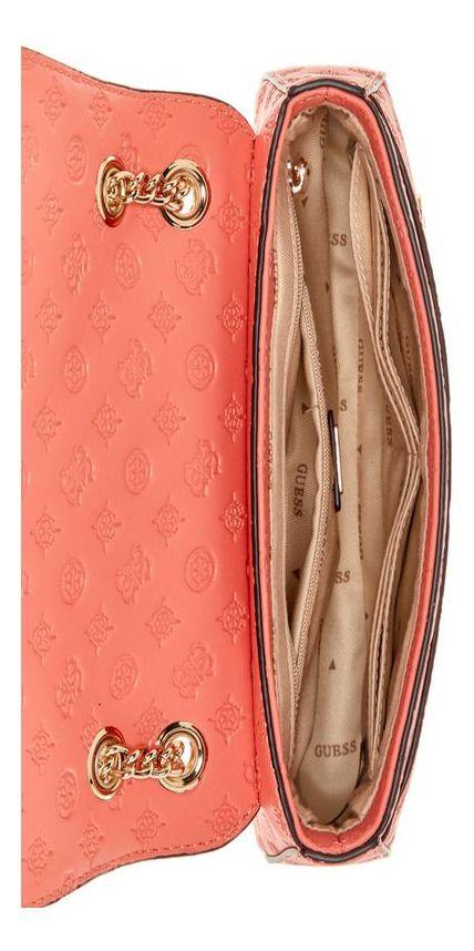 Cartera Guess Mujer Arlena Logo Cnvrtble Xbdy Flap Naranja-3