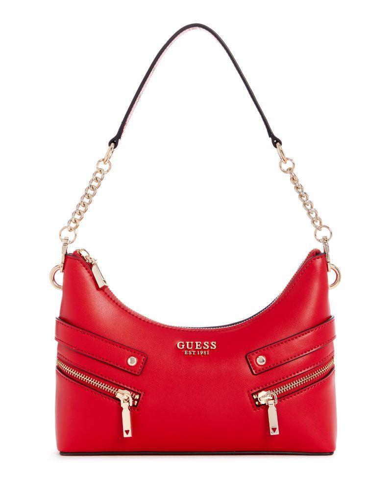 Cartera Guess Mujer Trissa Top Zip Shoulder Bag Rojo-0