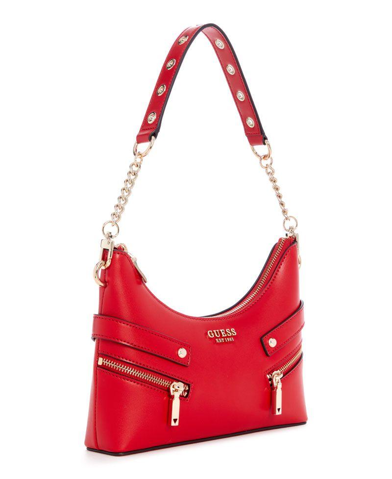 Cartera Guess Mujer Trissa Top Zip Shoulder Bag Rojo-1