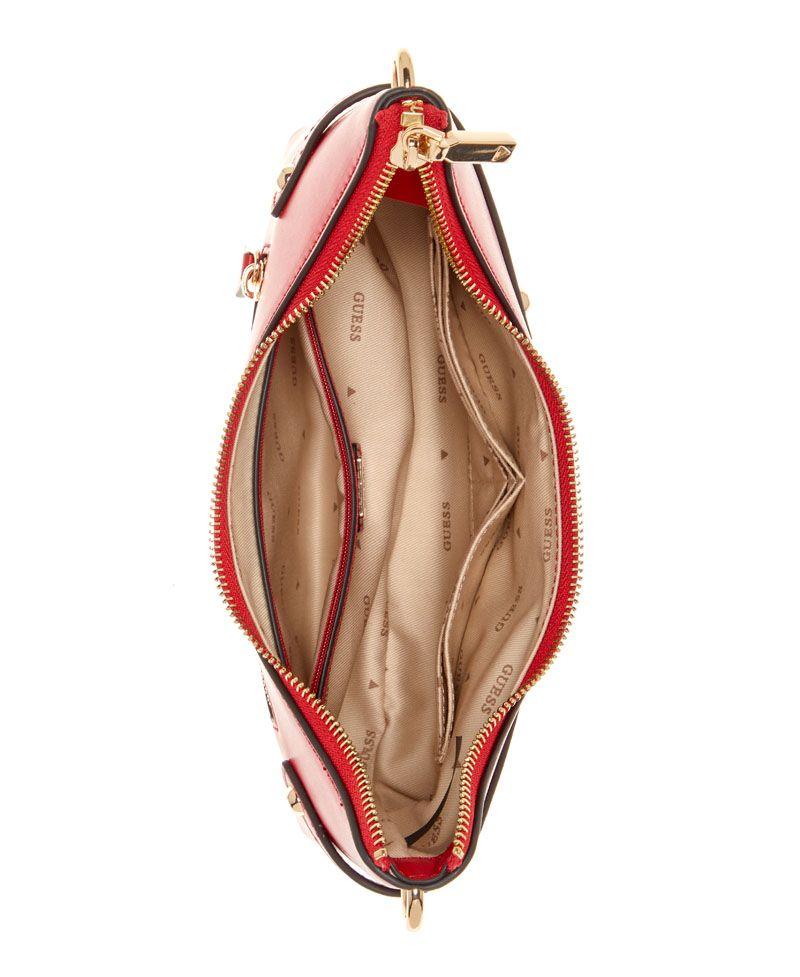 Cartera Guess Mujer Trissa Top Zip Shoulder Bag Rojo-3