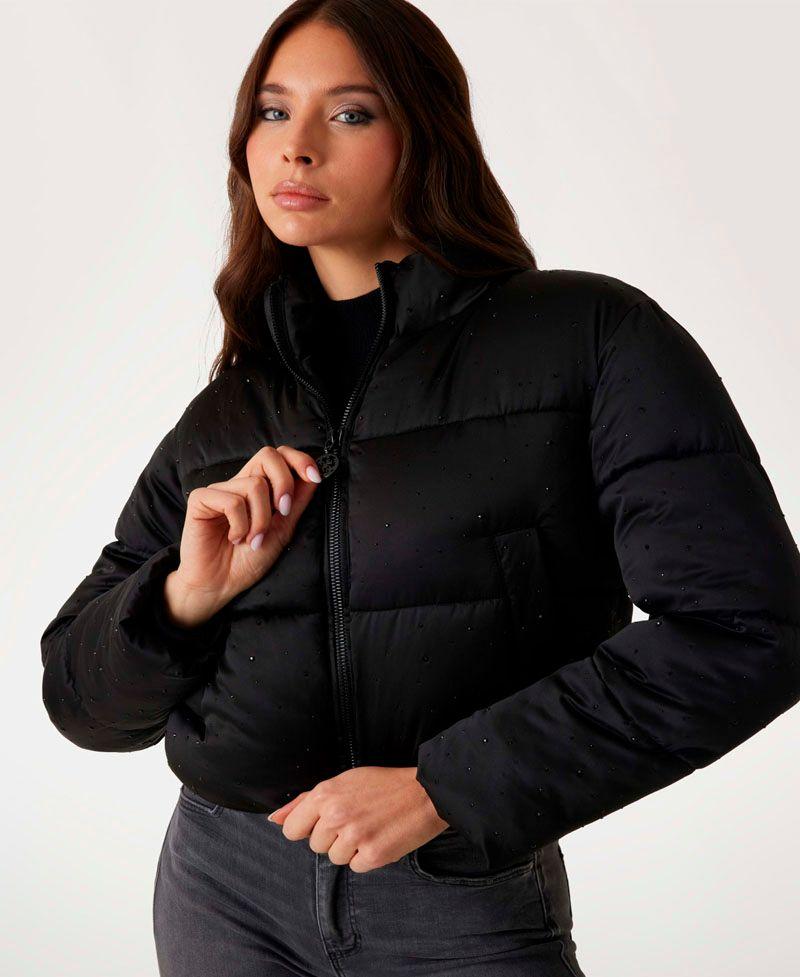 Chaqueta Guess Mujer Antonia Strass Puffer Negro-2