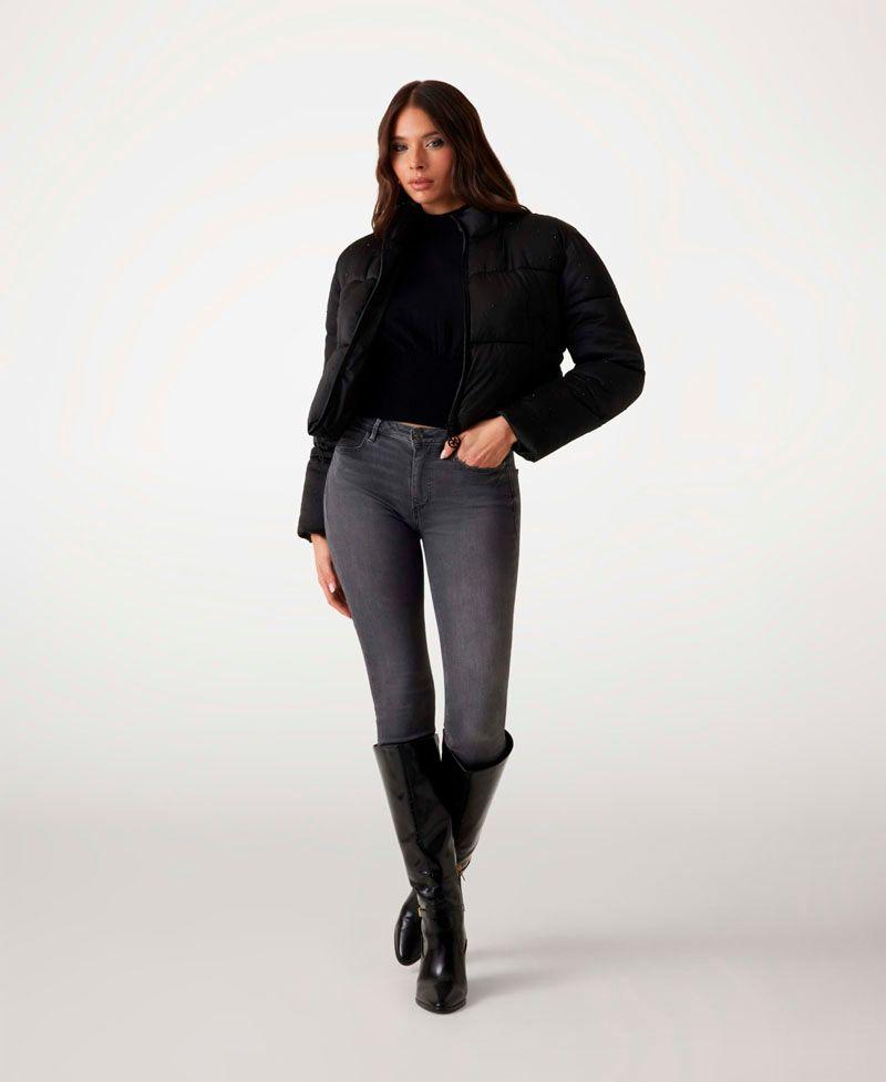 Chaqueta Guess Mujer Antonia Strass Puffer Negro-3