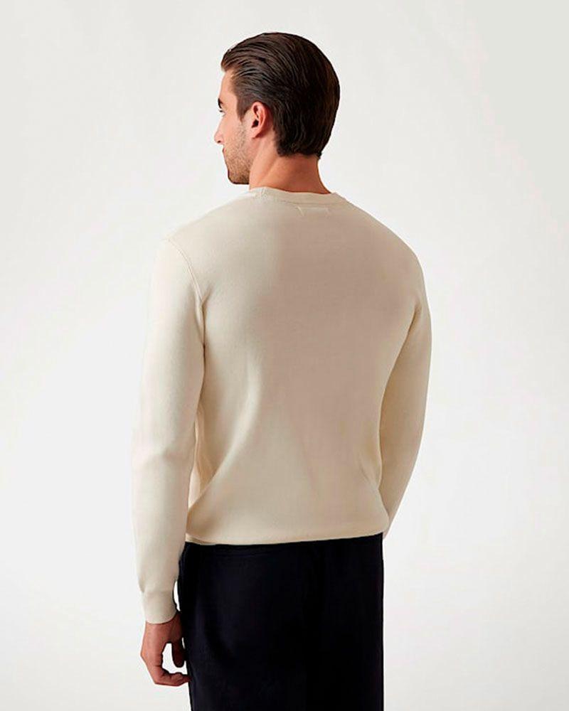 Sweater Guess Hombre Flick Cn Blocking Swtr Blanco-2