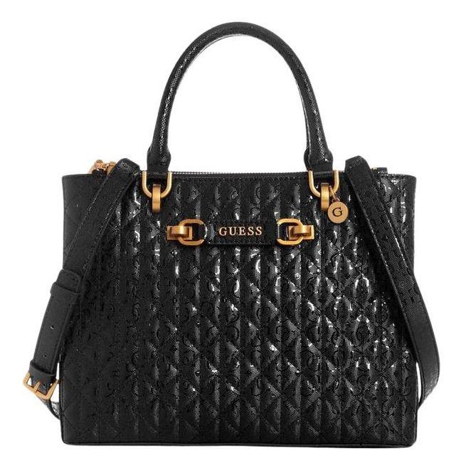 Cartera Guess Mujer Aveta Status Satchel Negro-0