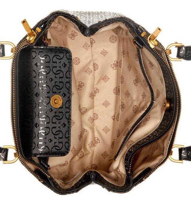 Cartera Guess Mujer Aveta Status Satchel Negro-3