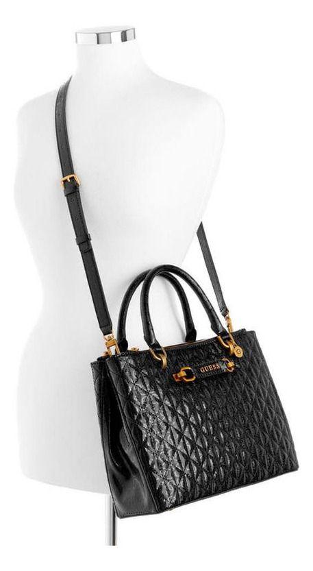 Cartera Guess Mujer Aveta Status Satchel Negro-4