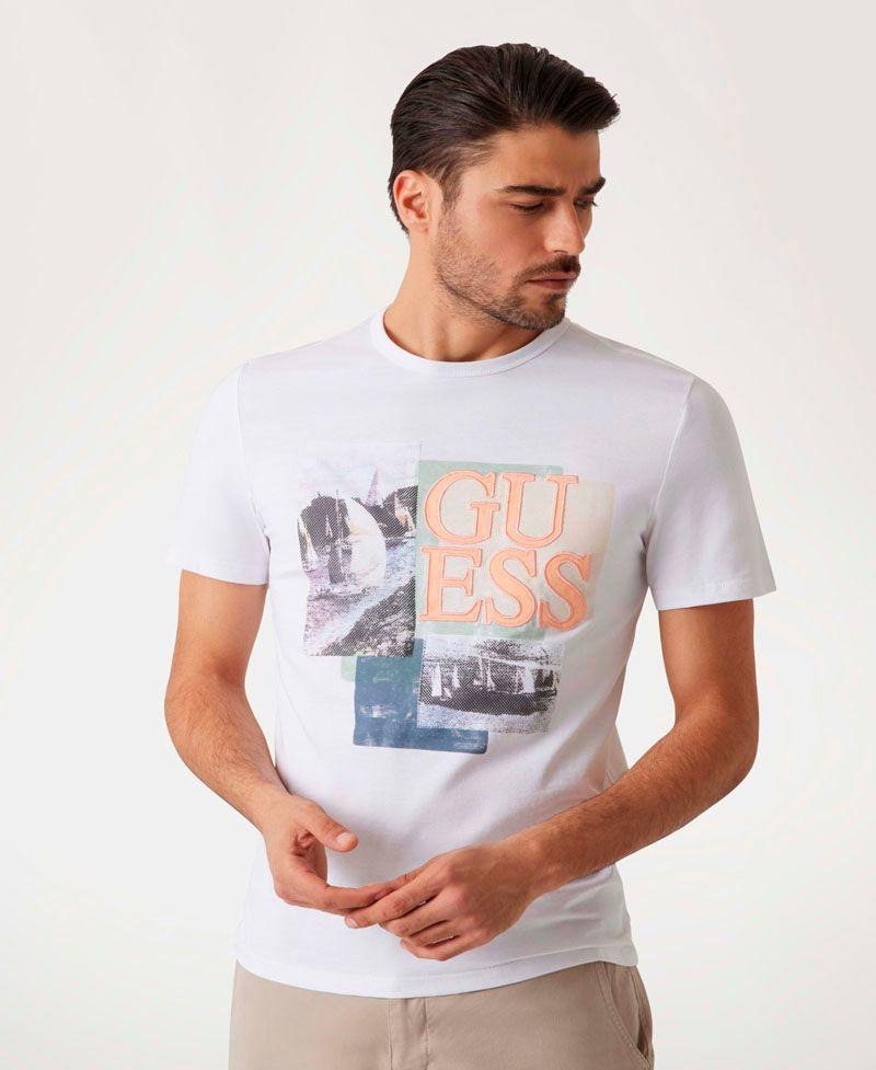 Polera Guess Hombre Ss Cn Sail Boat Tee Blanco-0