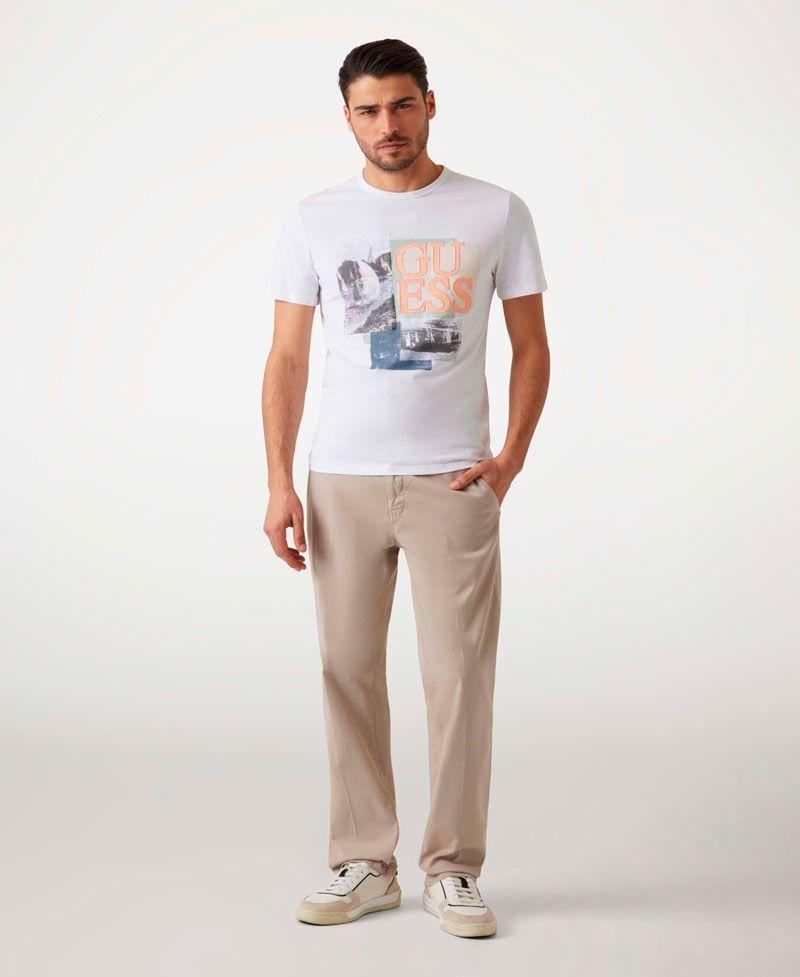 Polera Guess Hombre Ss Cn Sail Boat Tee Blanco-1