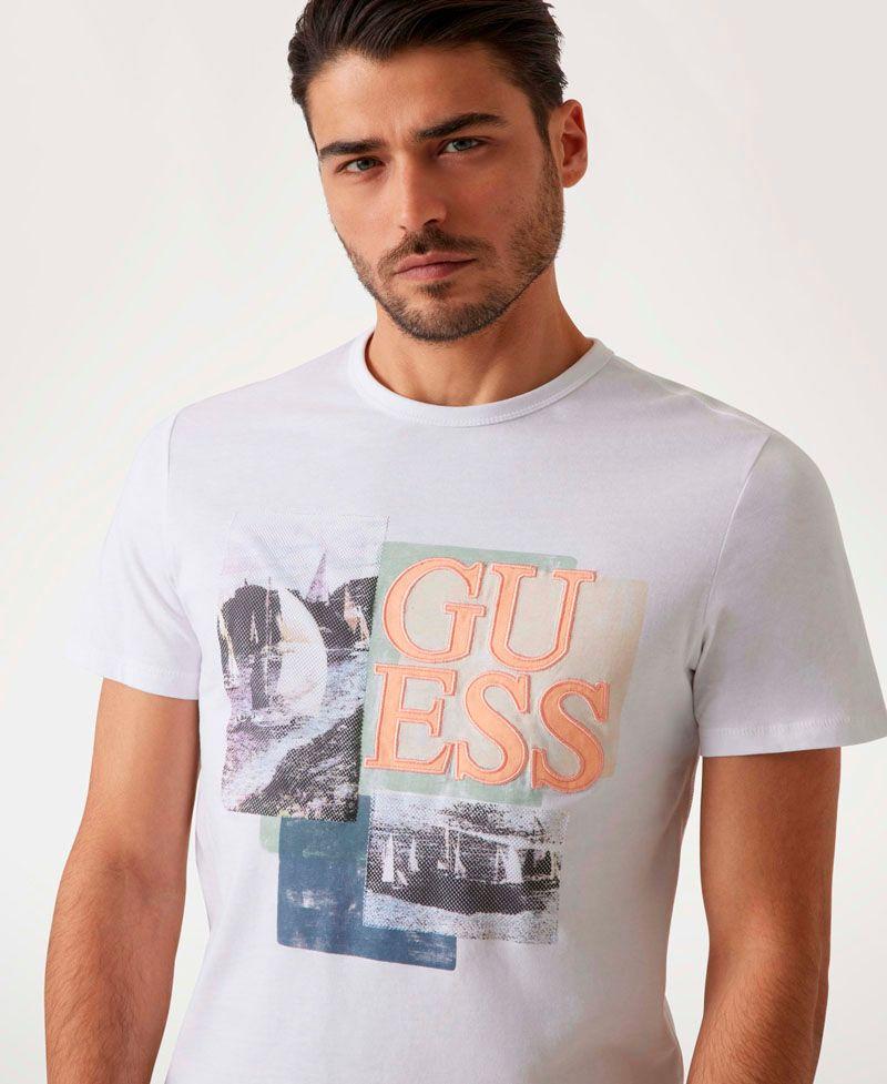 Polera Guess Hombre Ss Cn Sail Boat Tee Blanco-3